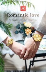 Olevs 9931 Couple Watch Golden Color