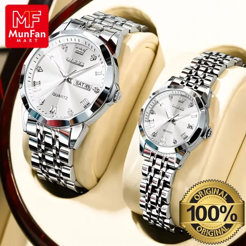 OLEVS 9931 Ful Silver Couple