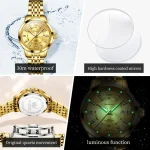 OLEVS 3620 Full Golden Couple Premium Quartz Watch - Image 8