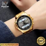 SKMEI 2049 Dual Time Golden Black Multifunctional Man's Premium Watch - Image 5