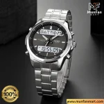 SKMEI 2049 Dual Time Silver Black Multifunctional Man's Premium Watch