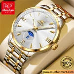 Original OLEVS 3646 Man's Watch Silver Golden