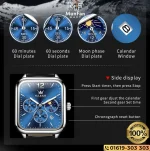 OLEVS 9914 Chronograph Man’s Watch Silver Blue