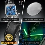 OLEVS 9914 Chronograph Man’s Watch Silver Blue