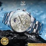 Original OLEVS 3640 Chronograph Man's Watch Silver Gray