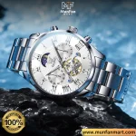 Original OLEVS 3640 Chronograph Man's Watch Full Silver