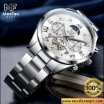 Original OLEVS 3640 Chronograph Man's Watch Full Silver