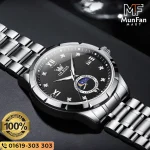 OLEVS 2956 Silver Black Luxury Man’s Watch - Image 6