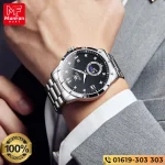 OLEVS 2956 Silver Black Luxury Man’s Watch - Image 2