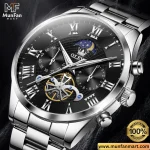 OLEVS 3640 Chronograph Premium Man’s Watch Silver Black