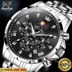OLEVS 3653 Silver Black Luxury Man’s Watch - Image 2