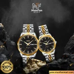 SKMEI 9268 Golden Black Premium Luxury Couple Watch