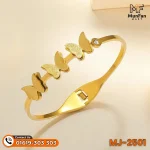 2501 Gold Plated 3 Butterfly LUXURY Spring Bracelet - Image 11