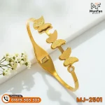 2501 Gold Plated 3 Butterfly LUXURY Spring Bracelet - Image 4