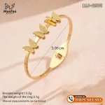 2501 Gold Plated 3 Butterfly LUXURY Spring Bracelet - Image 7