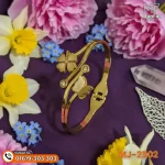 2502 Gold Plated Butterfly Flower 2 Stone PREMIUM Spring Bracelet - Image 7