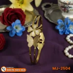 2504 Gold Plated Butterfly Flower LUXURY Spring Bracelet - Image 7