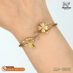 2502 Gold Plated Butterfly Flower 2 Stone PREMIUM Spring Bracelet - Image 3