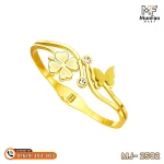 2502 Gold Plated Butterfly Flower 2 Stone PREMIUM Spring Bracelet - Image 6