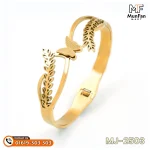2503 Gold Plated Butterfly Leaf PREMIUM Spring Bracelet - Image 10
