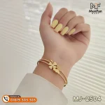 2504 Gold Plated Butterfly Flower LUXURY Spring Bracelet - Image 10