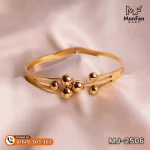 2506 Gold Plated 6 Pearl Beads LUXURY Spring Bracelet - Image 3