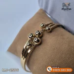 2506 Gold Plated 6 Pearl Beads LUXURY Spring Bracelet - Image 18