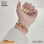 2506 Gold Plated 6 Pearl Beads LUXURY Spring Bracelet - Image 17