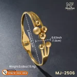 2506 Gold Plated 6 Pearl Beads LUXURY Spring Bracelet - Image 13