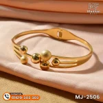 2506 Gold Plated 6 Pearl Beads LUXURY Spring Bracelet - Image 14