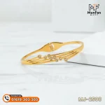 2508 Gold Plated Radiant Flow Stones Studded Spring Bracelet - Image 13