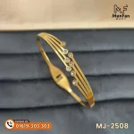 2508 Gold Plated Radiant Flow Stones Studded Spring Bracelet - Image 7