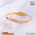 2508 Gold Plated Radiant Flow Stones Studded Spring Bracelet - Image 10