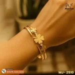 2510 Gold Plated 3 Flower LUXURY Spring Bracelet - Image 3