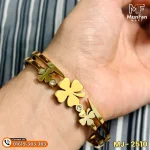 2510 Gold Plated 3 Flower LUXURY Spring Bracelet - Image 11