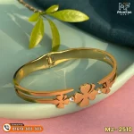 2510 Gold Plated 3 Flower LUXURY Spring Bracelet - Image 2