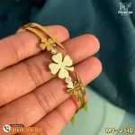 2510 Gold Plated 3 Flower LUXURY Spring Bracelet - Image 7