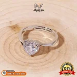 SS 925 White Stone Love Shape Finger Ring - Image 2