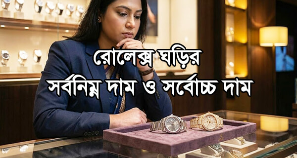 রোলেক্স ঘড়ির সর্বনিম্ন দাম ও সর্বোচ্চ দাম