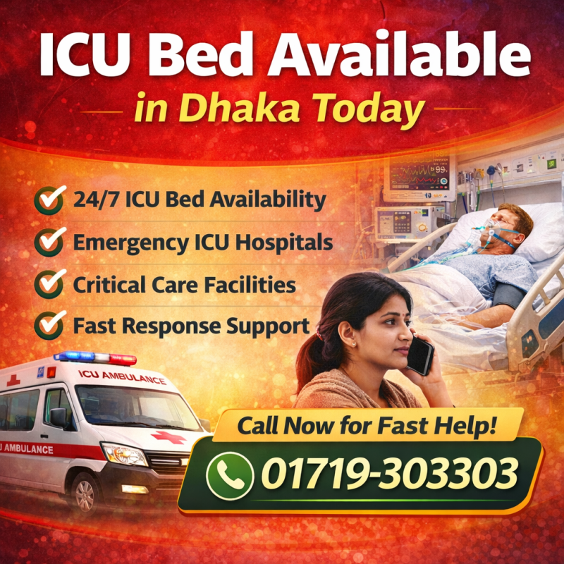 ICU Bed Available in Dhaka Today