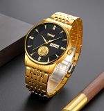 SKMEI 9309 Golden Black Mans Watch