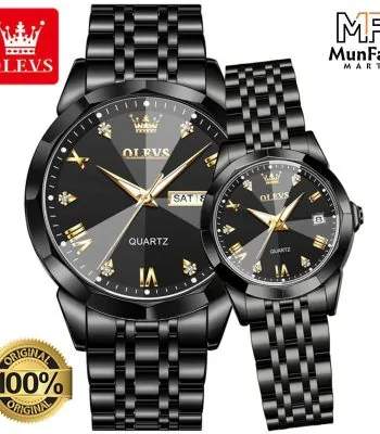 OLEVS 9931 Couple Watch Full Black