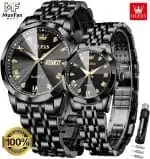 OLEVS 9931 Couple Watch Full Black