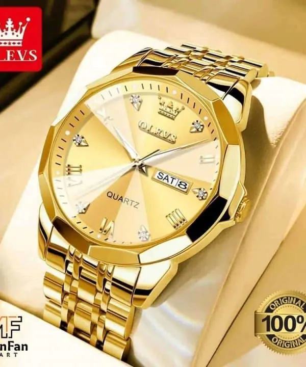 OLEVS 9931 Man's Premium Watch Full Golden