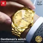 OLEVS 9931 Man's Premium Watch Full Golden