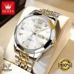 OLEVS 9931 Man's Watch Golden Silver