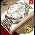 OLEVS 9931 Man's Watch Golden Silver