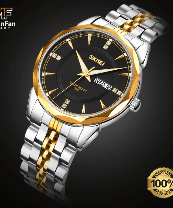 SKMEI-9268-Golden-Black-Premium-Luxury-Mans-Watch