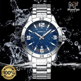 Original CRRJU 5003 Man's Watch Silver Blue Color