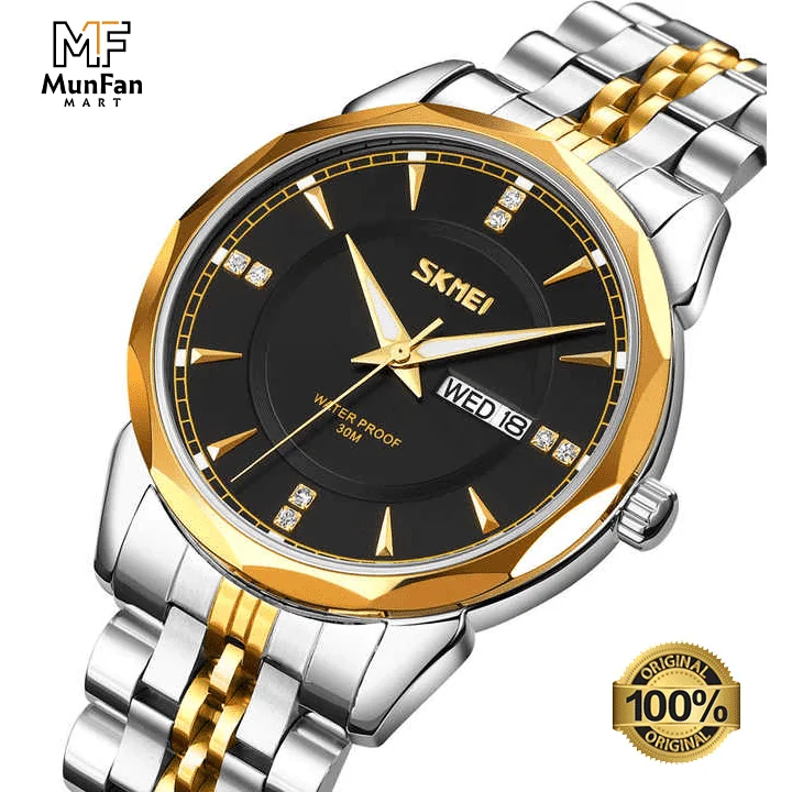 SKMEI-9268-Golden-Black-Premium-Luxury-Mans-Watch